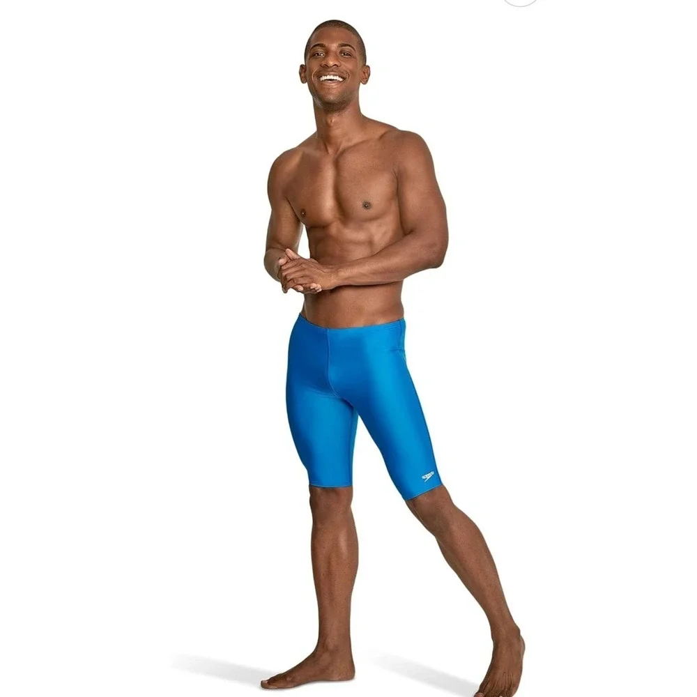 Speedo Men's Peacoat Blue Solid Jammer Swimsuit Size 30